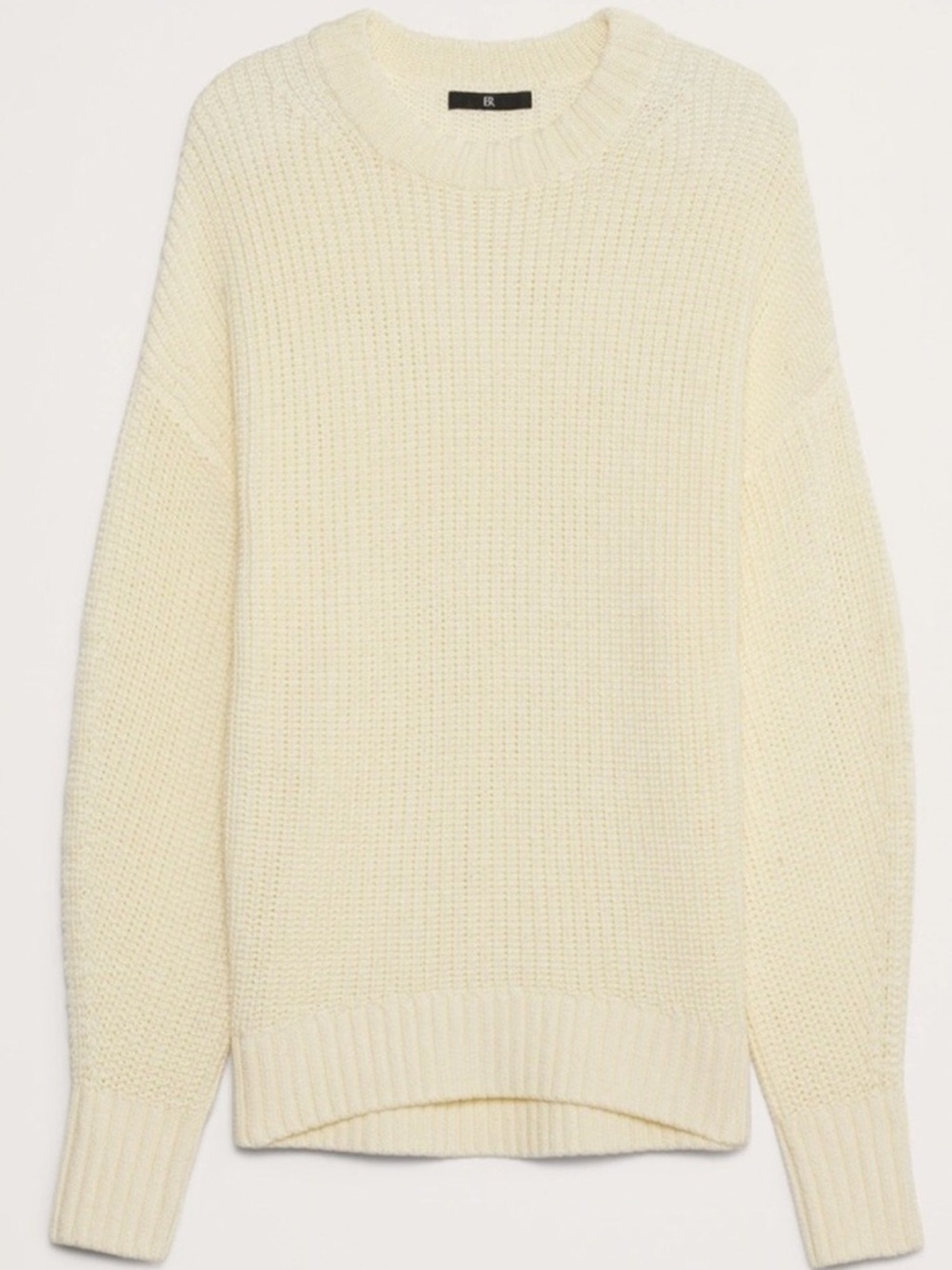 Banana Republic Oversized Crew-Neck Organic Cotton Light Butter Yellow Sweater